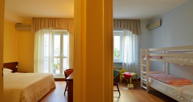 camera quadrupla con letto a castello al BW Hotel Crimea in centro a Torino - garage interno e wifi gratuita